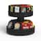 Mind Reader Black 2-Tier Lazy Susan Granola Bar and Snack Organizer